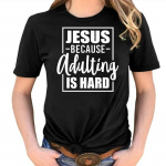 ZIMOXUAN Jeesus, sest t&auml;iskasvanuks saamine on raske kirjaga tr&uuml;kitud s&auml;rk Kristlik T-s&auml;rk Faith Tee Kristlikud s&auml;rgid usuliste kingituste jaoks S valge