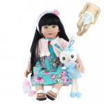 Reborn Baby Girl Doll Realistlik m&auml;nguasi, silikoonist keha, 55 CM 22 tolli pikkade juustega Printsess V&auml;ikelapse Bebe j&otilde;ulukingid