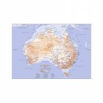 Ingliskeelne kaardisari Austraalia kaart Geograafiline kaart L&otilde;uend Maalimine Elutuba Kodukaunistus Lastele Koolitarbed 59*42cm