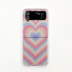Samsung Galaxy Z Flip 4 3 5g &uuml;mbrisele H&otilde;bedane s&auml;delev v&auml;rviline gradient Love Heart k&auml;ev&otilde;ru Kokkupandav arvuti k&otilde;va seljaga &uuml;mbrise tarvikud for Galaxy Z Flip 4