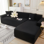 Pehme diivanikate elutuppa Stretch Velvet Nurgatugitool padi Diivan m&ouml;&ouml;bel Chaise Lounge Slipcover Istmed 1seat 90-140cm-1pc must