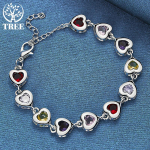 925 Sterling h&otilde;bedane s&uuml;da, inkrusteeritud mitmev&auml;rviliste AAA tsirkoonist k&auml;ev&otilde;ru ehetega 20cm