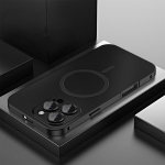 Metallist magnetiline matt&uuml;mbris iPhone 12 13 14 15 16 Pro Max 14Plus jaoks Magsafe'i katteklaasi sulamist kilega alumiiniumraamiga juhtmevaba laadimine For iPhone 12 Pro must