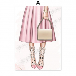 K&otilde;rged kontsad huulepulk parf&uuml;&uuml;m Lill P&otilde;hjamaade plakatid Mood Gir ja Prindid Seinakunst L&otilde;uend Maalimine Seinapildid elutuppa A4 21x30cm No Frame