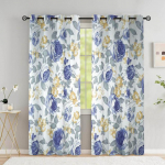 V&auml;rviline lillekardin elutuppa Elegantne abstraktne kardin Lilleviinapuust prinditud aknakatted k&otilde;rge varjundiga (70&ndash;90 %)2 paneeli W70 X H183cm X 2