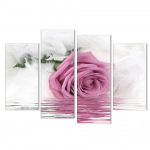Tr&uuml;kitud Seinakangas Kunstiraam K&ouml;&ouml;gi Restorani Dekoratsioon 4 t&uuml;kki Sulg Roosa Roosi &Otilde;is Vesi Elutuba HD Plakatid Pildid 20x35cm*2 20x45cm*2 20x55cm*1