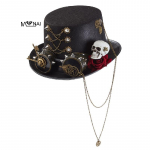 Steampunk Lolita Topper Dark Goth Gear Rivet Rose Prillid Punk Fedora M&uuml;tsi Aksessuaarid Cosplay Halloweeni Fancy Kleidi Aksessuaaride M&uuml;tsid M(56-58cm)