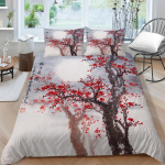 3D pere voodipesu &Uuml;he kaheinimesevoodi t&auml;issuuruses voodipesu ploomi&otilde;ie mustriga padjap&uuml;&uuml;r ja tekikate Noble ja pestav perekaunistus AU King 210x240cm