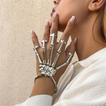 Gooti stiilis Skull Fingers k&auml;epael Unisex metallist luust k&auml;ev&otilde;ru reguleeritava r&otilde;ngaga naistele Halloweeni peo ehted 1 PCS