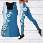 Peach Blossom Print joogariietus naistele Mood Treening Retuusid Fitness Sport Vabaaja joogap&uuml;ksid 7XL