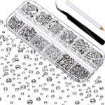 2000 tk lame seljaga kalliskivid 6 suurust (1,4-4,8 mm) &uuml;mmargused kristallist kivid k&auml;sit&ouml;&ouml;ks k&uuml;&uuml;ned riided kingad kotid DIY art 1 set