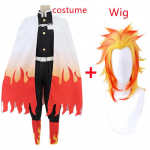 Anime Demon Slayers Kimetsu no Yaiba Rengoku Kyoujurou Cosplay Kost&uuml;&uuml;m Kimono Vormiriietus Halloween Karneval J&otilde;ulupeo riided S-(Suit+Wig)