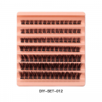 Looduslikud pehmed segmenteeritud kunstripsmed &Uuml;ksikud klastrid ripsmepikendused paksud kunstnaaritsast kunstripsmed DIY-SET-012