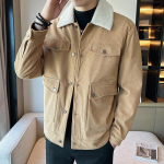 Meeste mood, soe fliis, soe paksud jakid, mantlid, meeste mood, karusnahast kaelarihm, velvetist s&otilde;jav&auml;elane, vabaaja jope jakk, meessoost M