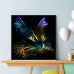 5D isetehtud teemantmaaling musta kassi teemanttikandid T&auml;iskihiline anime ristpistes komplektid kodukaunistusega k&auml;sitsi valmistatud kingitus Round 30x30cm