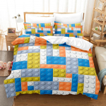 3D ehitusklotsivoodipesukomplekt M&auml;nguasjade tekikott Padjap&uuml;&uuml;r 2/3 S&uuml;nnip&auml;evakingitus DE135 * 200 Poiste tuba T&auml;issuurus Kiiresti kuivav Pehme Kodutekstiil Baby 100x135cm