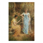 Renessansi esteetika Hans Zatzka maalide reproduktsioonitr&uuml;kised Plakat Noble Lady In the Garden L&otilde;uendimaal Seinakunst Cuadros 40x60cm no frame