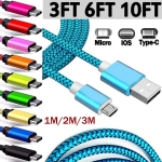 Mikro-USB-kaabel 1m/2m/3m andmes&uuml;nkroonimise USB-laadija kaabel Samsungi HTC LG Huawei Xiaomi Android-telefoni kaablitele 0.25m for Android must