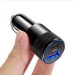 T&uuml;&uuml;p C Usb 2-pordiline autolaadija telefonilaadija 3a kiirlaadimine 12v 15w sigaretis&uuml;&uuml;taja adapter pistikupesa iPhone'i jaoks Samsung must
