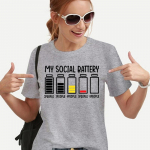 My Social Battery Naljakad naiste T-s&auml;rgid Grunge Y2K Topid T&uuml;drukutele Korea Mood T-s&auml;rgid Kawaii Electric Battery Graphic T-s&auml;rgid S