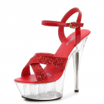 &Ouml;&ouml;klubi Super K&otilde;rged kontsad Sandaalid Naiste kingad Catwalk Pole Dance Kingad Crystal Bottom Veekindlad platvormsandaalid 34