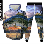 Meeste moe dressikomplektid Shark Dolphin Fish Creative Animal 3D Prindiga riided kapuuts + p&uuml;ksid Naiste vabaaja spordir&otilde;ivad Suurus S-6XL L