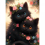 Teemantmaal t&auml;ispuur Armas j&otilde;uluvana &uuml;mmargune teemantmaal K&auml;sitsi valmistatud kass loom isetehtud teemantmosaiikmaal kodukaunistus j&otilde;ulukink Full Round 25X37.5CM