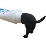 Kakava koera tagumik hambapasta kakanud hambapasta kork okse topsi jaoturi kork Loomade naljakad vidinad kingitus s&otilde;pradele 1PCS must