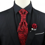Meeste lips, Paisley lips, lipsuprossi komplekt, punane, must, reguleeritav kaelalips, luksuslik, smoking, peigmehe pulm,