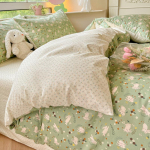V&auml;ike lilleline puhtast puuvillast neljaosaline puuvillase tekikatte komplekt girly s&uuml;damega linad &uuml;li&otilde;pilase &uuml;heinimesevoodi &uuml;hiselamu kolmeosaline tekikott 1.2m bed sheet model-3PCS