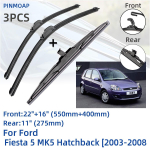 For Ford Fiesta 5 MK5 luukp&auml;ra 2003-2008 Eesmised tagumised klaasipuhasti terad Harjad L&otilde;ikuri tarvikud J Konks 2003 2004 2005 2006 2007 2008