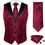 Dibangu Meeste Kollane Paisley Vest &Uuml;likond Vest Mansetin&ouml;&ouml;bid Lipsu Komplekt Pulmad 2XL