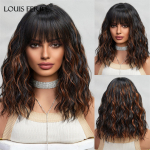 LOUIS FERRE s&uuml;nteetilised parukad L&uuml;hikesed BoB Must Esilet&otilde;stetud pruunid Parukad naistele Cosplay kuumakindlad kiudparukad