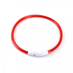 LED koera kaelarihm USB Laetav v&auml;lklamp koera kaelakee kerge PVC lemmiklooma turvakaelarihm suurele keskmisele punane