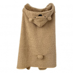 Kapuutsiga tekk paksendatud hoiab soojust kauakestev praktiline soe kantav kapuutsiga tekk majapidamistarbed pruun