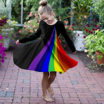 Kevadine t&uuml;druku vabaaja 3D hiilgav vikerkaaretr&uuml;kis &Uuml;markaelusega pikkade varrukatega kleit lapse printsessi kleit 80 must