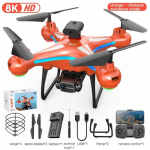 Uus AE11 MAX Drone 8K HD topelt ESC kaamera optilise voolu lokaliseerimine harjadeta takistuste v&auml;ltimine 5G WIFI FPV RC Quadcopter Dron m&auml;nguasjad 1 battery oranž