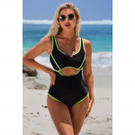 Charmleaks &uuml;hes t&uuml;kis ujumistrikoo naiste rinnakorviga U-kraega ujumiskost&uuml;&uuml;m Seksikas Monokini ujumisriided S-XL S