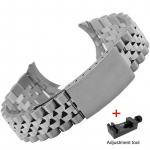 Kellarihm roostevabast terasest toon 13mm 17mm 18mm 19mm 20mm 21mm 22mm roosakuldne h&otilde;bedane kellarihm Oyster k&auml;ev&otilde;ru Silver 22mm