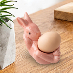 Keraamiline munatass Easter Bunny Stend Moodne k&ouml;&ouml;giportselan pehmeks keetmiseks roosa