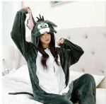 Kigurumi Animal Cosplay kapuutsiga kombinesoon pidžaama meeste naiste pikkade varrukatega talvine soe Rompe magamisriided Panda Lion, leopard, elevant, sebra, tiiger cosplay XL