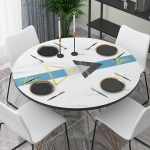 P&otilde;hjamaade stiilis PVC laudlina veekindel ja &otilde;likindel nahast laudlina plastikust &uuml;mmargune lihtne hotelli nahast lauamatt 80cm in diameter