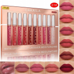 Matte Liquid Nude huulepulgakomplekt Kauakestev, Mittenakkuv Cup Huulel&auml;ike &uuml;likond High Pigments Not Fade Huuleglasuuri komplekt 10pcs