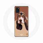 Samsung Galaxy A21S &uuml;mbris Basset Hound koera n&auml;gu