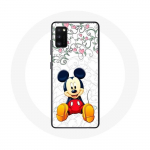 Coque Samsung Galaxy A41 Mickey Mouse Fleurs C&oelig;urs