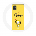 Coque pour Samsung Galaxy A71 BTS Bangtan Gar&ccedil;ons BT21 Chimmy Jimin Fond Jaune