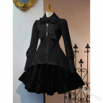 Naiste vanaaegne vibu volangidega kleit gooti stiilis naiste lolita kleidid elegantsed pikkade varrukatega tee&otilde;htu Cosplay-mantli kleit, renessanss XL must