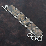 Chiastolite k&auml;ev&otilde;ru 925 Sterling h&otilde;bedast k&auml;ev&otilde;ru Kvaliteetne v&auml;&auml;riskividest k&auml;ev&otilde;ru reguleeritav kett k&auml;ev&otilde;ru K&auml;sitsi valmistatud ehtek&auml;ev&otilde;ru kingituseks Adjustable