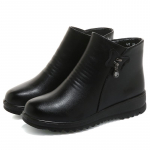 Winter Plus samet pehmest nahast puuvillased kingad Naiste soojad libisemiskindlad lamedad nahast kingad pehme tallaga l&uuml;hikesed saapad 41 must