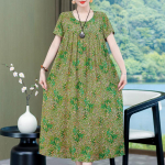 Suures suuruses elegantsed kleidid naistele vabaaja l&uuml;hikeste varrukatega vintage pikk kleit XL
